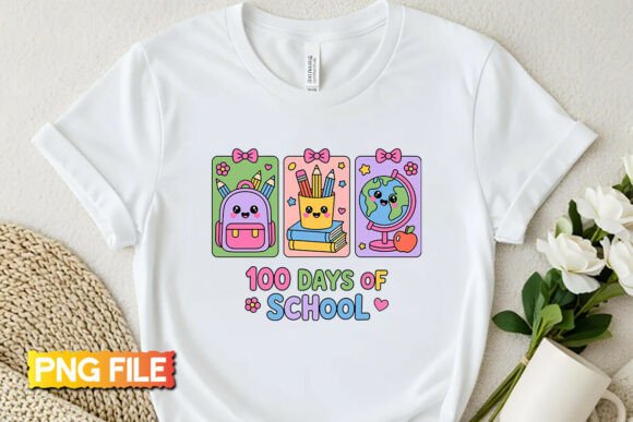 100 Days of School PNG Design