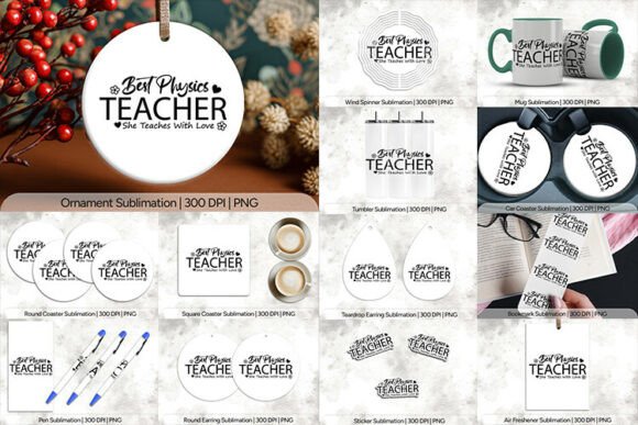 Best Physics Teacher Sublimation PNG