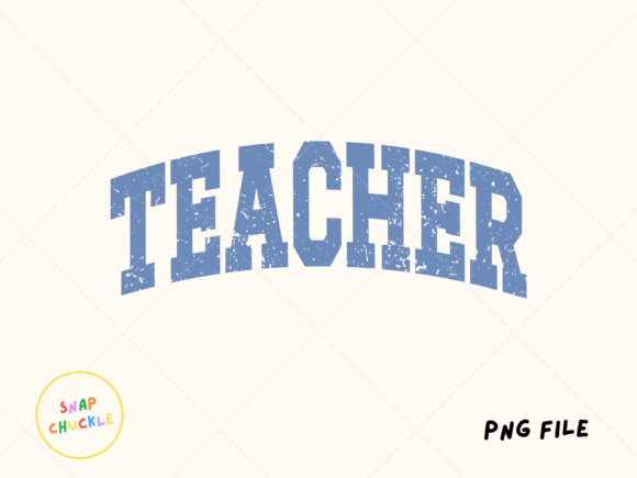 Dusty Blue Distressed Teacher PNG