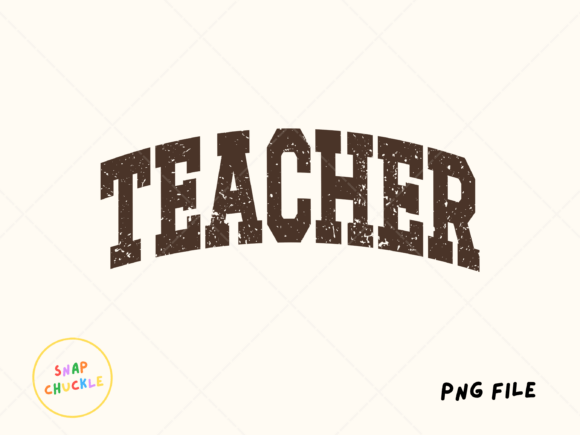 Espresso Distressed Teacher PNG