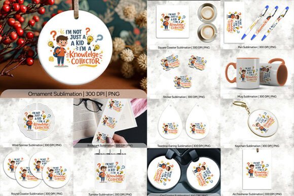 Knowledge Collector Kids Sublimation PNG