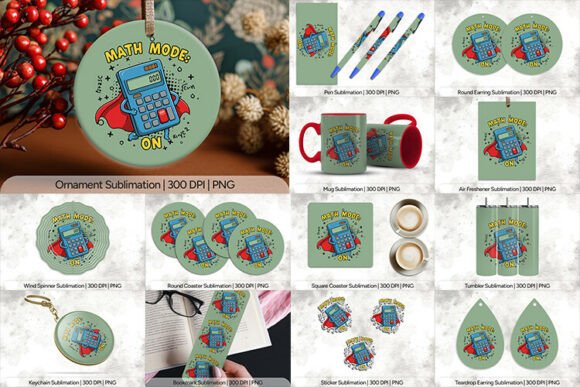 Math Mode on Kids School Sublimation PNG