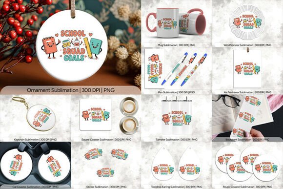 School Squad Goals Kids Sublimation PNG