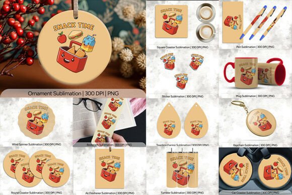 Snack Time Kids Sublimation PNG Design