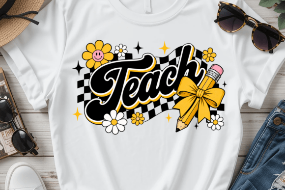 Teach Pencil Bow PNG T-Shirt Design