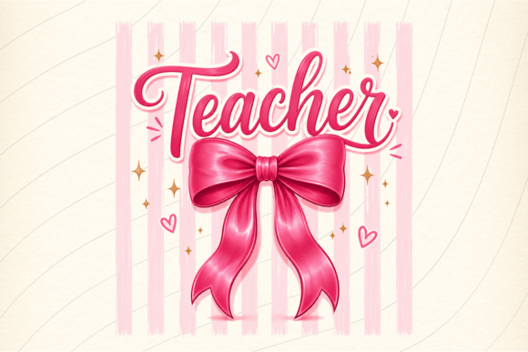Teacher Pink Bow Shirt PNG: A Trendy Design for Educators
