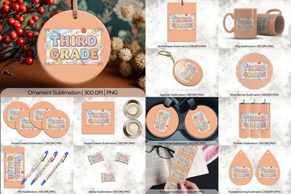 Third Grade Sublimation PNG Bundle