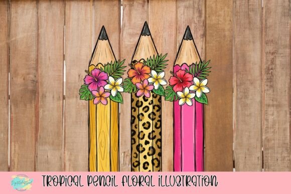 Tropical Pencil Floral Illustration