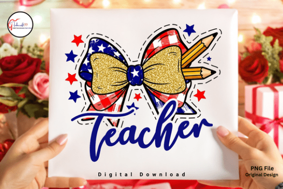USA Flag Patriotic Teacher PNG